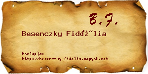 Besenczky Fidélia névjegykártya
